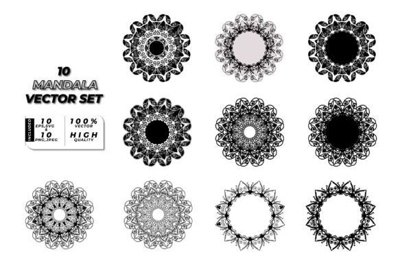 10 Mandala Vector Backgrounds Design Set: A Versatile Tool for Creative Projects