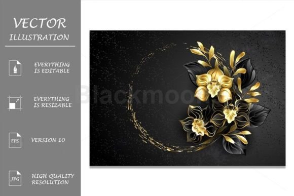Black Jewelry Orchid with Gold Paint: A Unique Blend of Elegance and Artistry