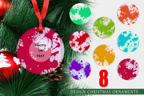 Christmas Ornament Ink Splashes Pattern: Unique Design for Creative Holiday Decor