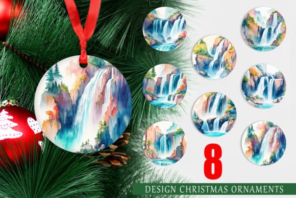 Christmas Ornament Waterfalls Landscapes for Stunning Tree Decor