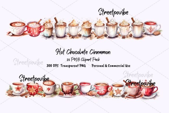 Cinnamon Chocolate Watercolor Clipart: A Versatile Design Element for Modern Creations