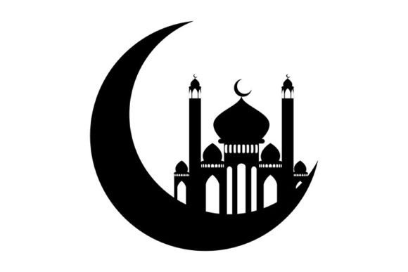 Crescent Moon with Mosque: A Symbol of Unity and Elegance in Islamic Architecture