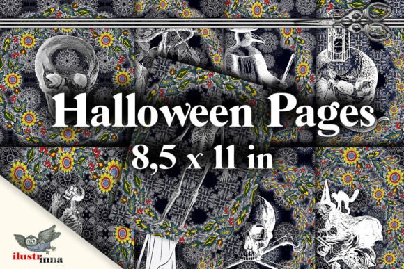 Death and Skeletons Halloween Papers for Creative Projects