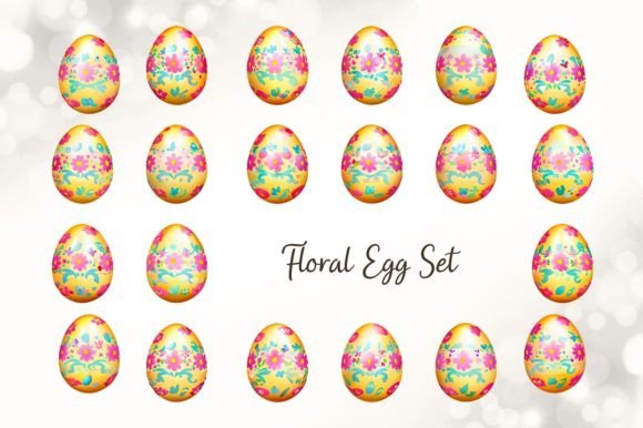 Floral Egg Set: A Versatile Design for Festive and Everyday Use