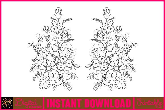 Floral Line Art Flower SVG Elements-17: A Versatile Design Resource for Creative Projects