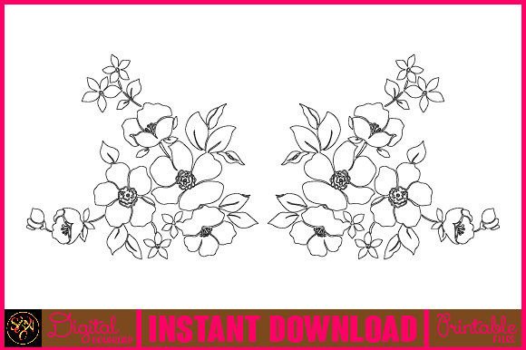 Floral Line Art Flower SVG Elements-18: A Strategic Design Resource for Creative Professionals