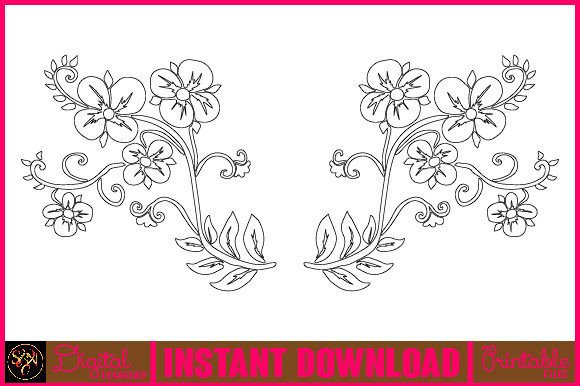 Floral Line Art Flower SVG Elements-28: A Versatile Resource for Creative Designers