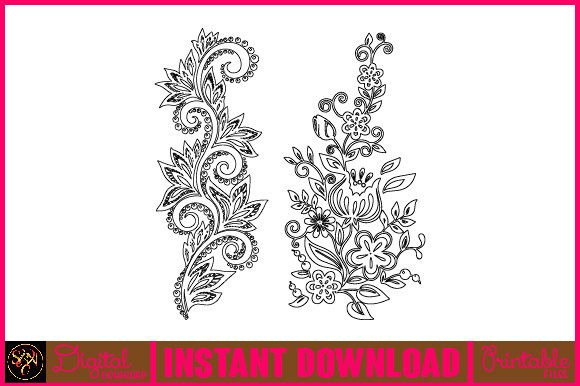 Floral Line Art for Modern Design Projects