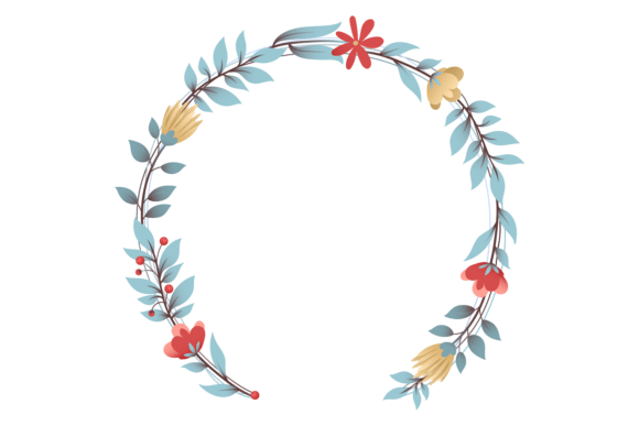 Floral Round Frame: Botanical Wreath Dec