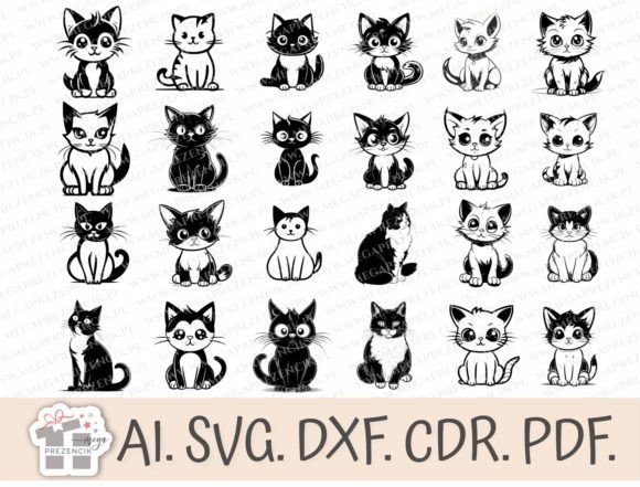Graphics of Little Funny Cats Svg Laser – A Must-Have for Creative Cat Lovers
