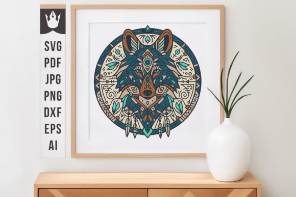 Mandala V1 Tribal Wolf Printable Art – A Versatile Design for Creative Projects