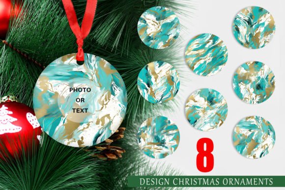 Ornament Contemporary Art Turquoise: A Unique Christmas Design Set
