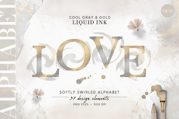 Painted Swirl Alphabet Monogram Gold Ink: A Versatile Tool for Creative Projects