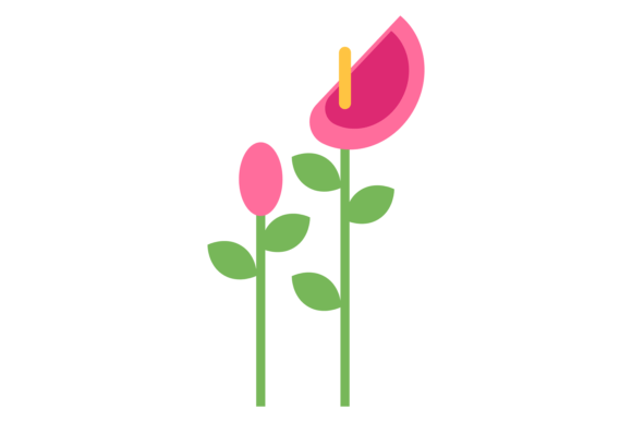 Pink Flowers and Buds Growing: Color Dec in Modern Design and Branding