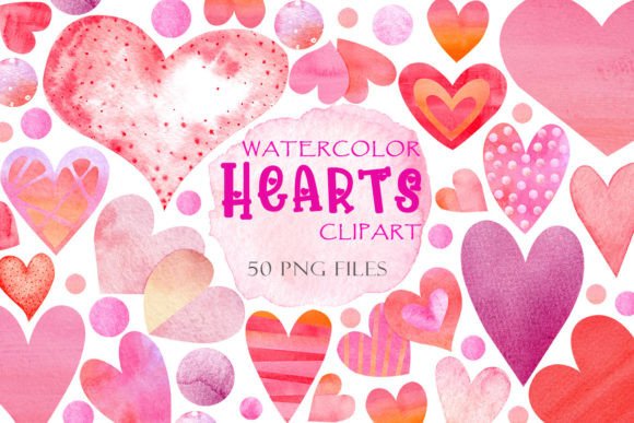 Pink Hearts Watercolor Set: A Versatile Collection for Romantic and Creative Designs