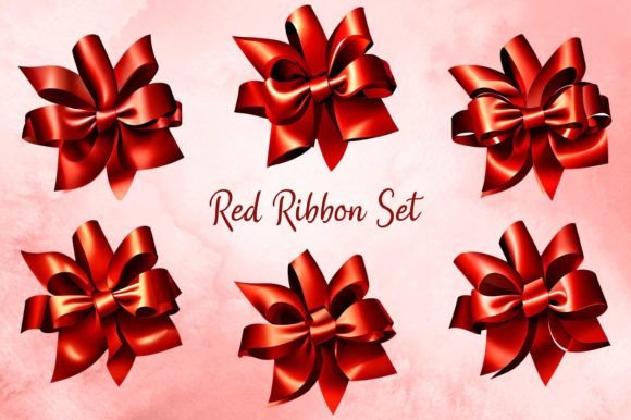 Red Ribbon Set: A Versatile Resource for Creative and Design Professionals