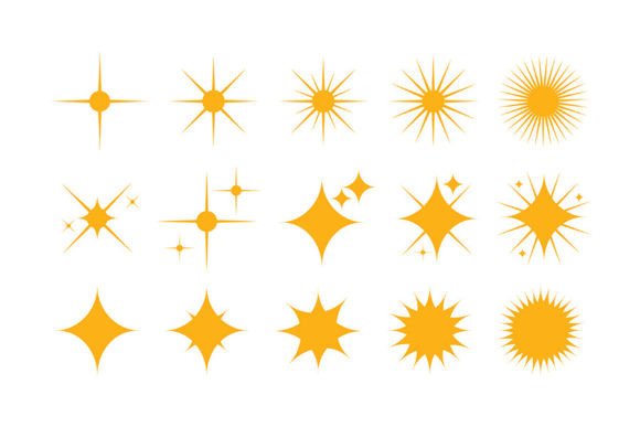 Sparkling Golden Star Set Collection