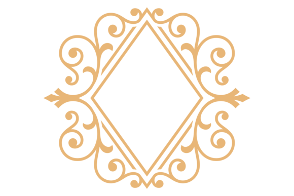 Vintage Golden Floral Filigree Emblem D