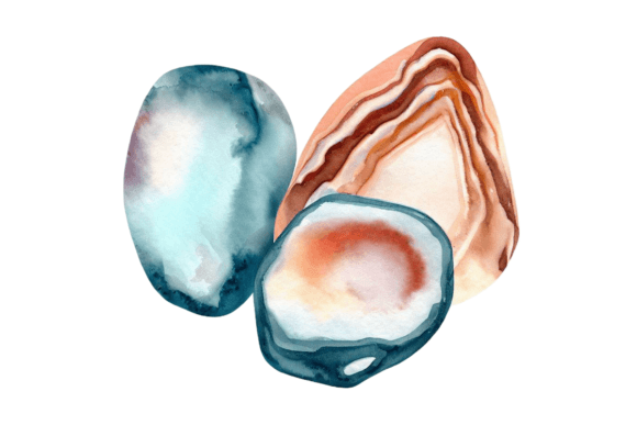 Watercolor Agate Stones Clipart PNG: A Versatile Design Element for Creative Projects