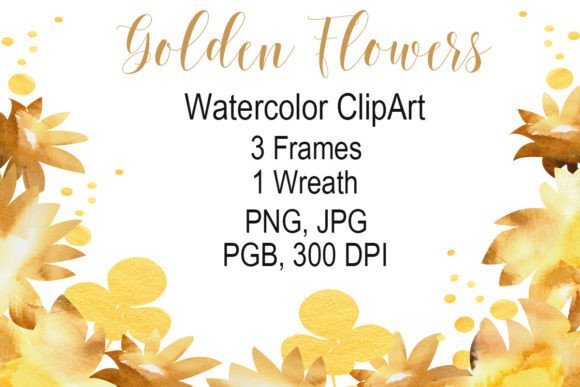 Watercolor ClipArt Golden Flowers: A Versatile Resource for Creative Projects