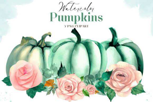 Watercolor Fall Pumpkins Clipart Vol-2: Creative Autumn Art