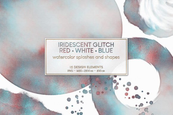 Watercolor Splashes Iridescent Red Blue: A Creative Digital Resource
