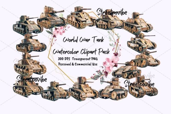 World War Tanks Clipart PNG Pack Digital: High-Quality Imagery for Creative Projects